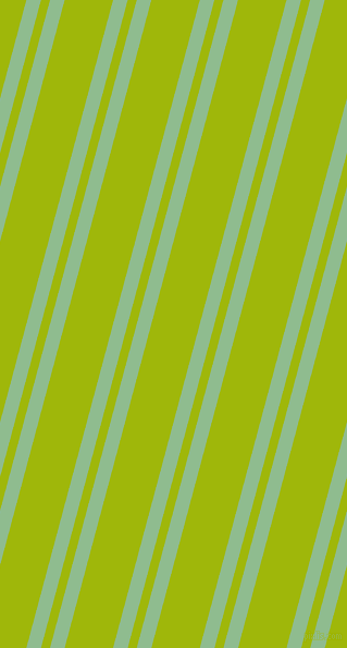 75 degree angles dual striped line, 13 pixel line width, 8 and 43 pixels line spacing, Dark Sea Green and Citrus dual two line striped seamless tileable