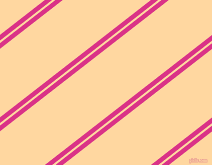 38 degree angle dual stripe lines, 9 pixel lines width, 4 and 108 pixel line spacing, Deep Cerise and Frangipani dual two line striped seamless tileable