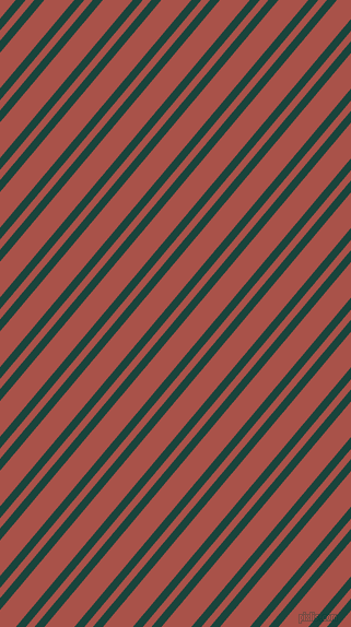 50 degree angle dual stripes lines, 7 pixel lines width, 6 and 21 pixel line spacing, Deep Teal and Apple Blossom dual two line striped seamless tileable