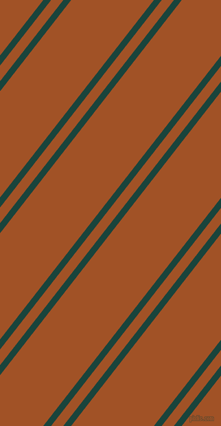 52 degree angles dual stripe line, 9 pixel line width, 14 and 95 pixels line spacing, Deep Teal and Rich Gold dual two line striped seamless tileable
