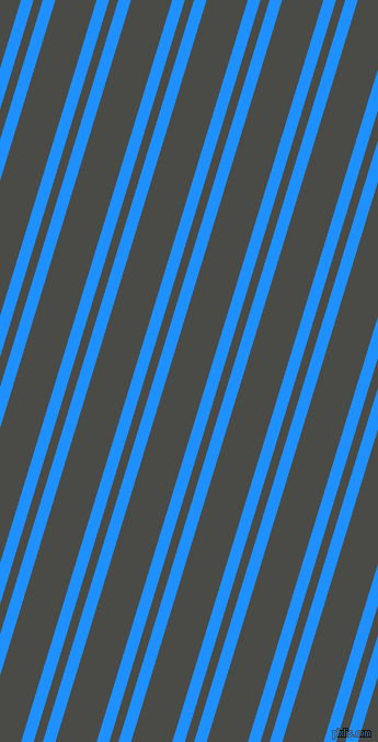 73 degree angles dual stripe lines, 11 pixel lines width, 8 and 36 pixels line spacing, Dodger Blue and Gravel dual two line striped seamless tileable