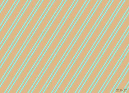 58 degree angles dual striped lines, 3 pixel lines width, 6 and 20 pixels line spacing, Electric Blue and Burly Wood dual two line striped seamless tileable