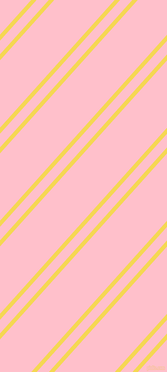 48 degree angle dual stripe lines, 8 pixel lines width, 18 and 89 pixel line spacing, Energy Yellow and Pink dual two line striped seamless tileable