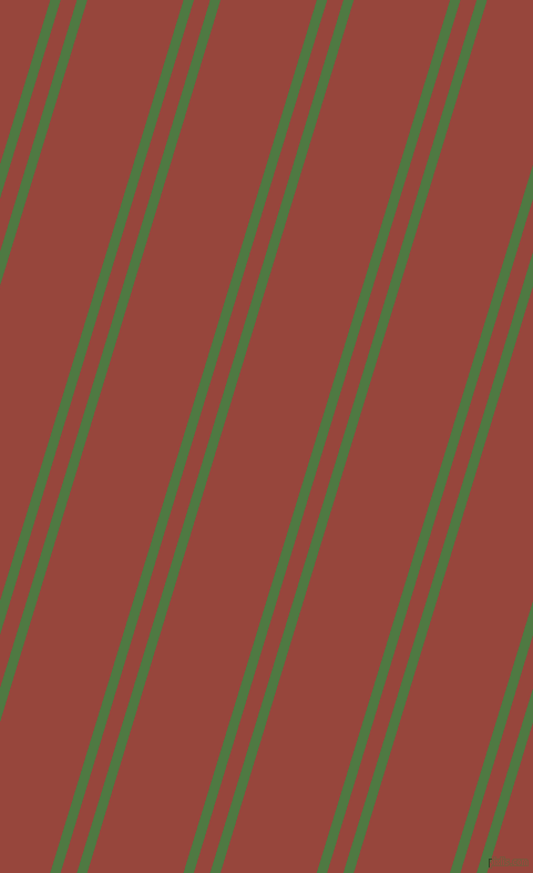 73 degree angles dual stripes lines, 9 pixel lines width, 14 and 83 pixels line spacing, Fern Green and Mojo dual two line striped seamless tileable