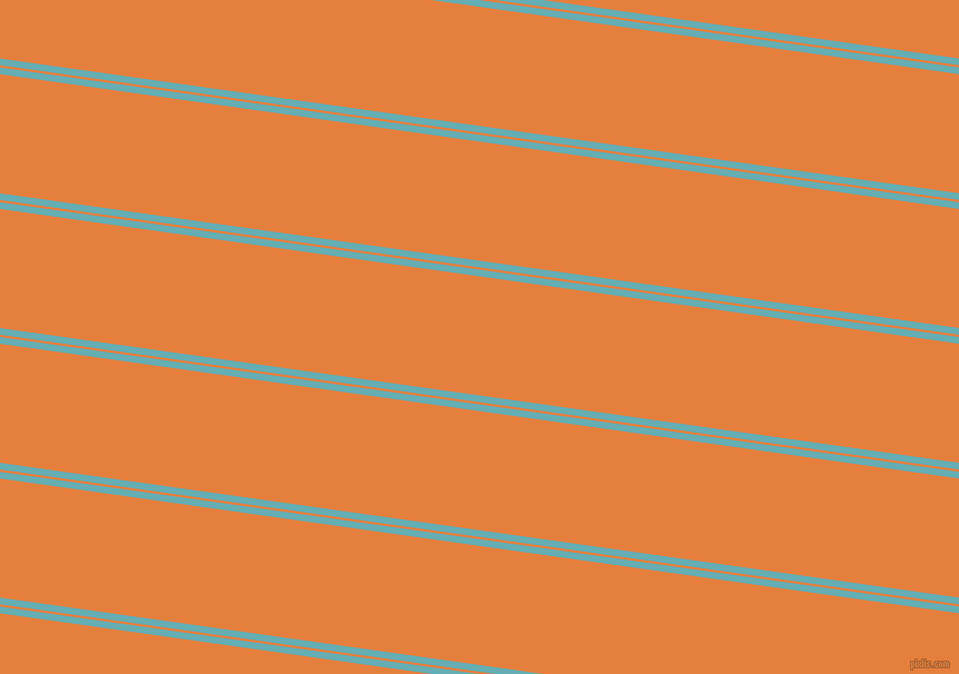 172 degree angle dual stripes lines, 6 pixel lines width, 2 and 106 pixel line spacing, Fountain Blue and Pizazz dual two line striped seamless tileable