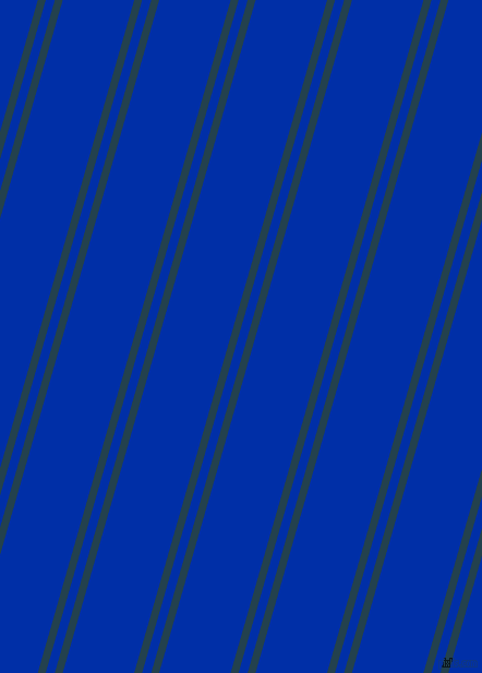 74 degree angle dual striped line, 7 pixel line width, 8 and 63 pixel line spacing, Green Vogue and International Klein Blue dual two line striped seamless tileable