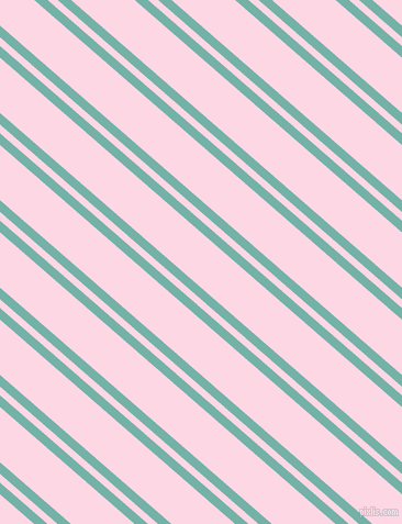 139 degree angles dual striped lines, 8 pixel lines width, 6 and 38 pixels line spacing, Gulf Stream and Pig Pink dual two line striped seamless tileable