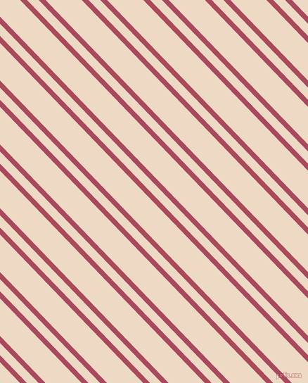 134 degree angles dual stripe line, 7 pixel line width, 12 and 37 pixels line spacing, Hippie Pink and Almond dual two line striped seamless tileable