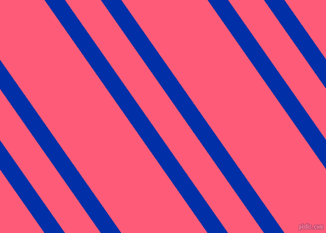 125 degree angles dual stripe lines, 24 pixel lines width, 42 and 101 pixels line spacing, International Klein Blue and Wild Watermelon dual two line striped seamless tileable