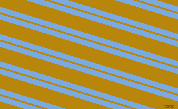 163 degree angle dual striped lines, 18 pixel lines width, 6 and 47 pixel line spacing, Jordy Blue and Dark Goldenrod dual two line striped seamless tileable