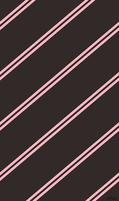 40 degree angle dual stripes lines, 8 pixel lines width, 6 and 105 pixel line spacing, Light Pink and Livid Brown dual two line striped seamless tileable