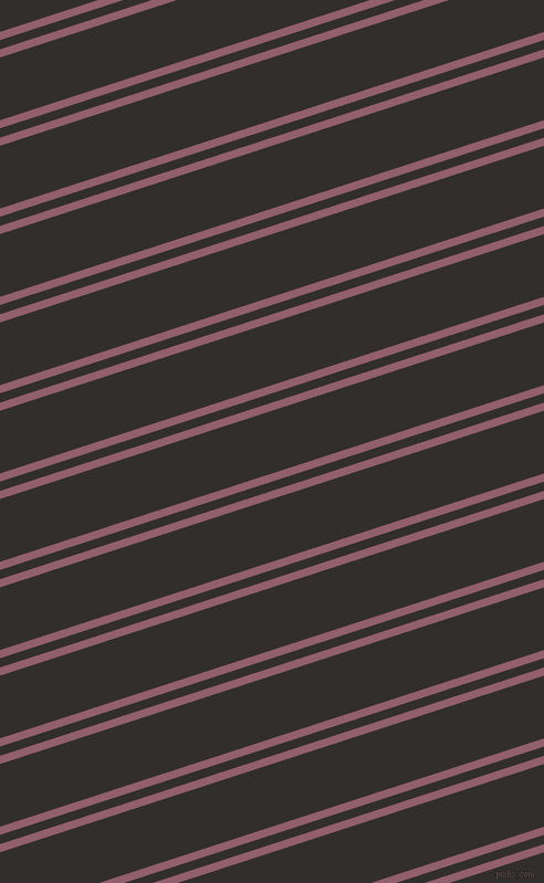 18 degree angle dual stripe line, 7 pixel line width, 8 and 54 pixel line spacing, Mauve Taupe and Night Rider dual two line striped seamless tileable
