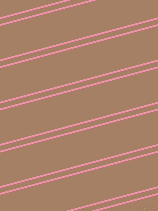 15 degree angle dual striped lines, 6 pixel lines width, 16 and 109 pixel line spacing, Mauvelous and Medium Wood dual two line striped seamless tileable