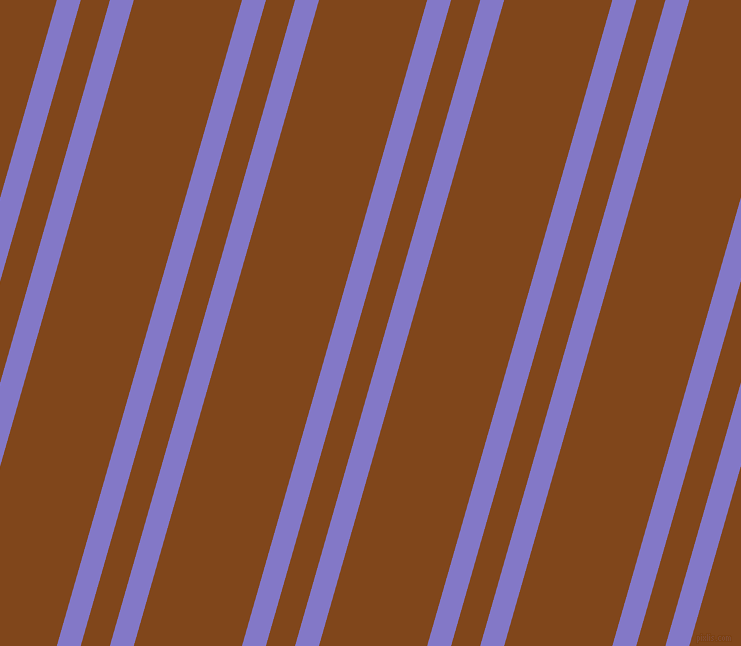 74 degree angles dual stripe lines, 23 pixel lines width, 28 and 104 pixels line spacing, Moody Blue and Russet dual two line striped seamless tileable