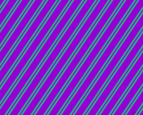 56 degree angle dual striped line, 7 pixel line width, 4 and 26 pixel line spacing, Niagara and Dark Violet dual two line striped seamless tileable