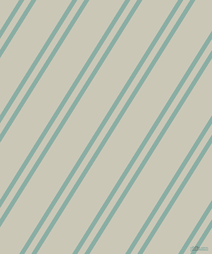 58 degree angles dual striped line, 9 pixel line width, 12 and 62 pixels line spacing, Sea Nymph and Chrome White dual two line striped seamless tileable