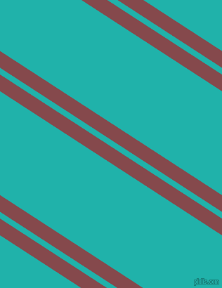 147 degree angle dual stripes line, 20 pixel line width, 8 and 124 pixel line spacing, Solid Pink and Light Sea Green dual two line striped seamless tileable