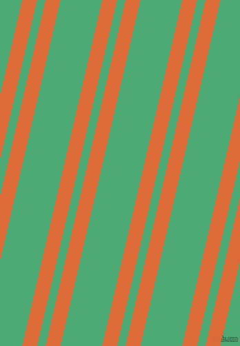 77 degree angle dual stripe line, 21 pixel line width, 12 and 59 pixel line spacing, Sorbus and Ocean Green dual two line striped seamless tileable