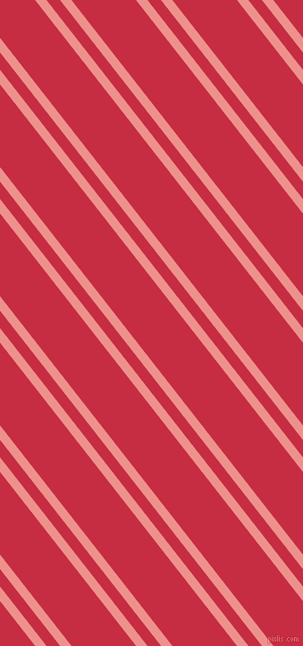 128 degree angles dual striped lines, 10 pixel lines width, 12 and 57 pixels line spacing, Sweet Pink and Brick Red dual two line striped seamless tileable