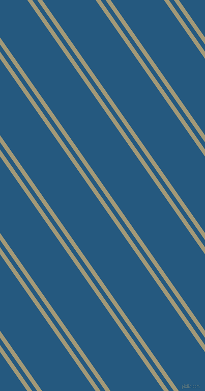 125 degree angles dual stripes line, 8 pixel line width, 8 and 86 pixels line spacing, Tallow and Bahama Blue dual two line striped seamless tileable