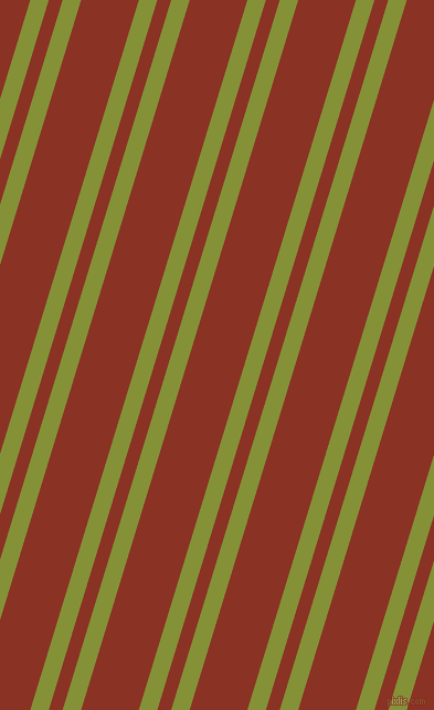 73 degree angle dual stripes line, 16 pixel line width, 12 and 50 pixel line spacing, Wasabi and Burnt Umber dual two line striped seamless tileable