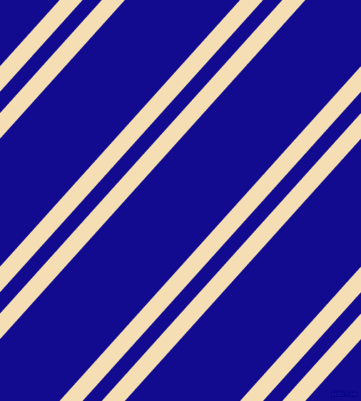 48 degree angles dual stripes line, 24 pixel line width, 20 and 120 pixels line spacing, Wheat and Ultramarine dual two line striped seamless tileable