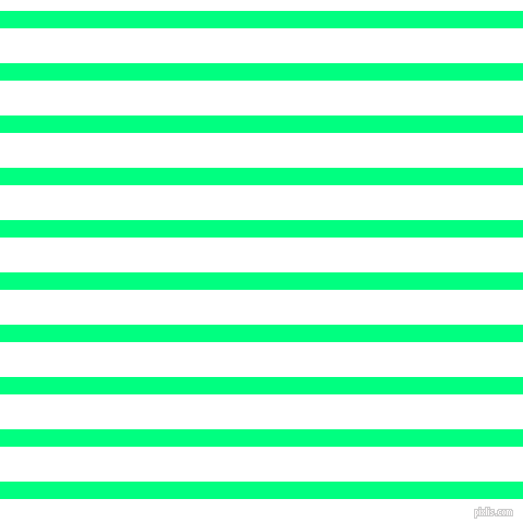 horizontal lines stripes, 16 pixel line width, 32 pixel line spacing, Spring Green and White horizontal lines and stripes seamless tileable