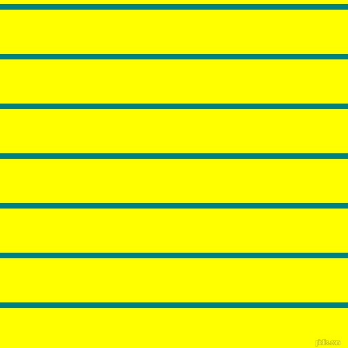 horizontal lines stripes, 8 pixel line width, 64 pixel line spacing, Teal and Yellow horizontal lines and stripes seamless tileable