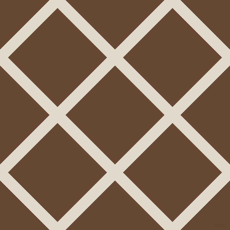45/135 degree angle diagonal checkered chequered lines, 39 pixel line width, 242 pixel square size, Albescent White and Jambalaya plaid checkered seamless tileable
