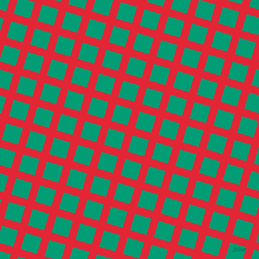 73/163 degree angle diagonal checkered chequered lines, 16 pixel lines width, 35 pixel square sizeAlizarin and Free Speech Aquamarine plaid checkered seamless tileable