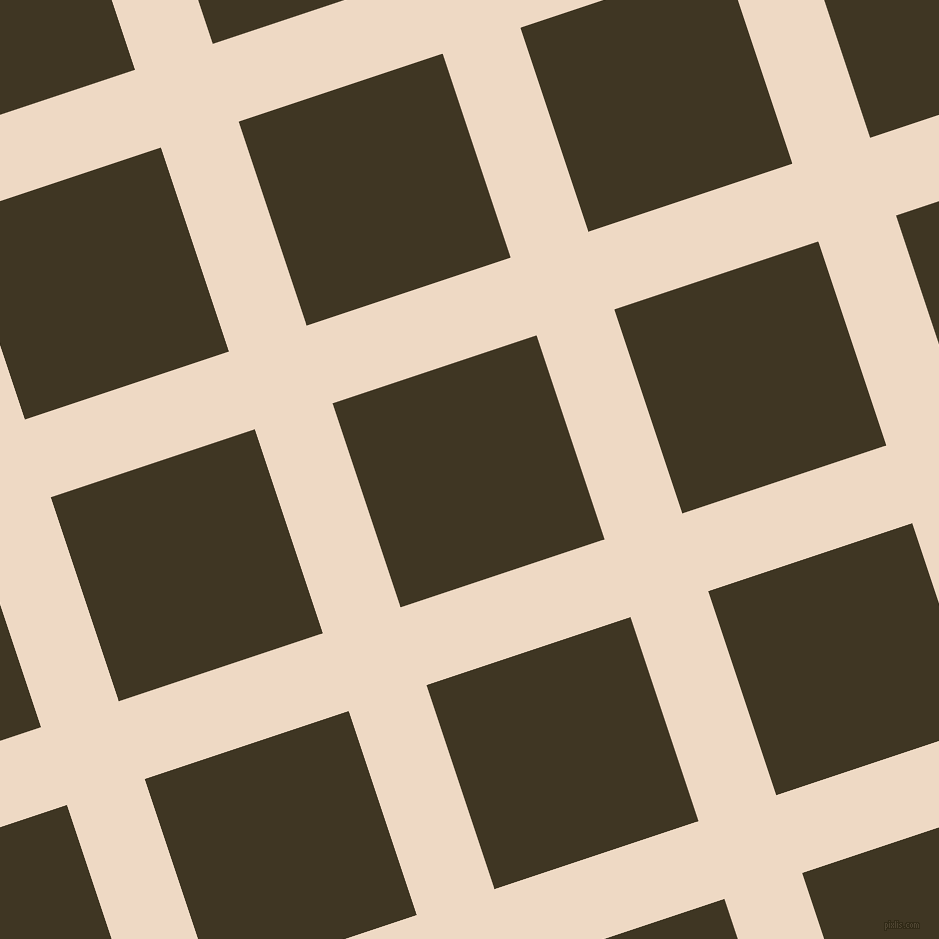 18/108 degree angle diagonal checkered chequered lines, 82 pixel line width, 215 pixel square size, Almond and Mikado plaid checkered seamless tileable