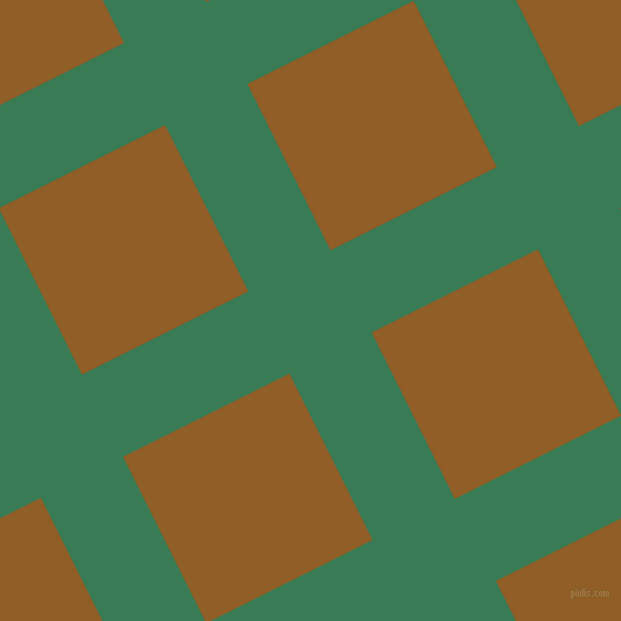27/117 degree angle diagonal checkered chequered lines, 83 pixel line width, 168 pixel square size, Amazon and Afghan Tan plaid checkered seamless tileable