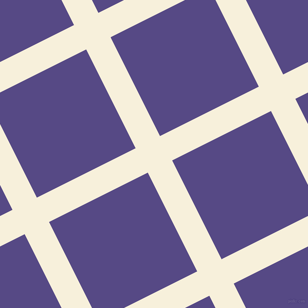 27/117 degree angle diagonal checkered chequered lines, 56 pixel line width, 227 pixel square size, Apricot White and Victoria plaid checkered seamless tileable