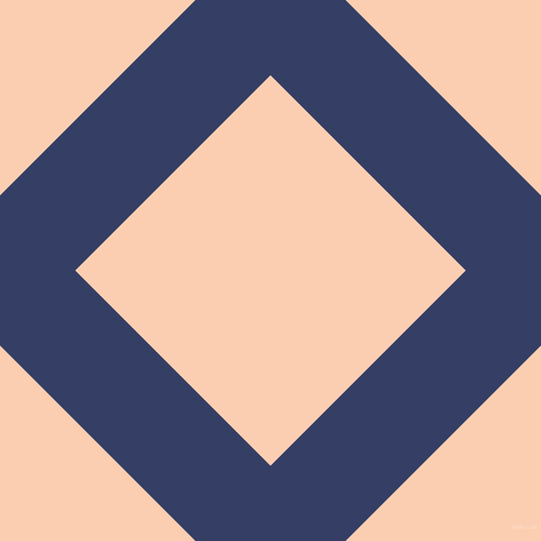 45/135 degree angle diagonal checkered chequered lines, 150 pixel lines width, 390 pixel square size, Bay Of Many and Apricot plaid checkered seamless tileable