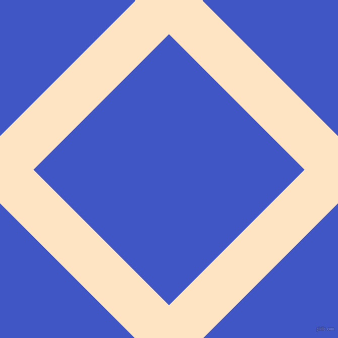 45/135 degree angle diagonal checkered chequered lines, 94 pixel lines width, 380 pixel square size, Bisque and Free Speech Blue plaid checkered seamless tileable