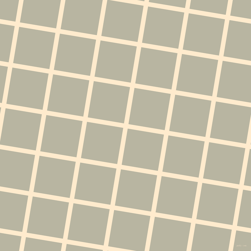 81/171 degree angle diagonal checkered chequered lines, 16 pixel line width, 129 pixel square size, Blanched Almond and Tana plaid checkered seamless tileable