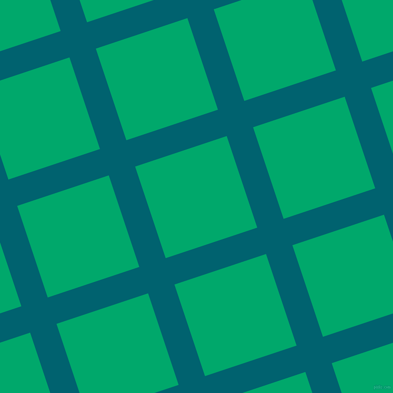 18/108 degree angle diagonal checkered chequered lines, 57 pixel line width, 198 pixel square size, Blue Lagoon and Jade plaid checkered seamless tileable