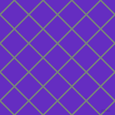 45/135 degree angle diagonal checkered chequered lines, 6 pixel lines width, 73 pixel square size, Blue Smoke and Purple Heart plaid checkered seamless tileable