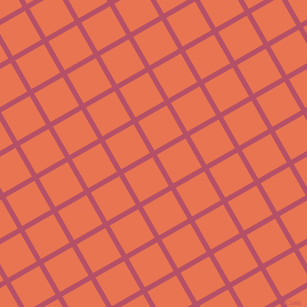 30/120 degree angle diagonal checkered chequered lines, 10 pixel line width, 65 pixel square size, Blush and Burnt Sienna plaid checkered seamless tileable