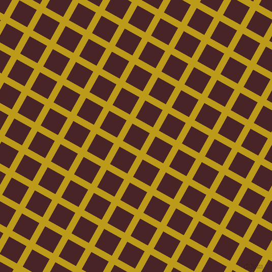 61/151 degree angle diagonal checkered chequered lines, 13 pixel line width, 39 pixel square size, Buddha Gold and Bulgarian Rose plaid checkered seamless tileable