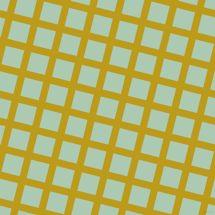 76/166 degree angle diagonal checkered chequered lines, 25 pixel lines width, 66 pixel square size, Buddha Gold and Gum Leaf plaid checkered seamless tileable
