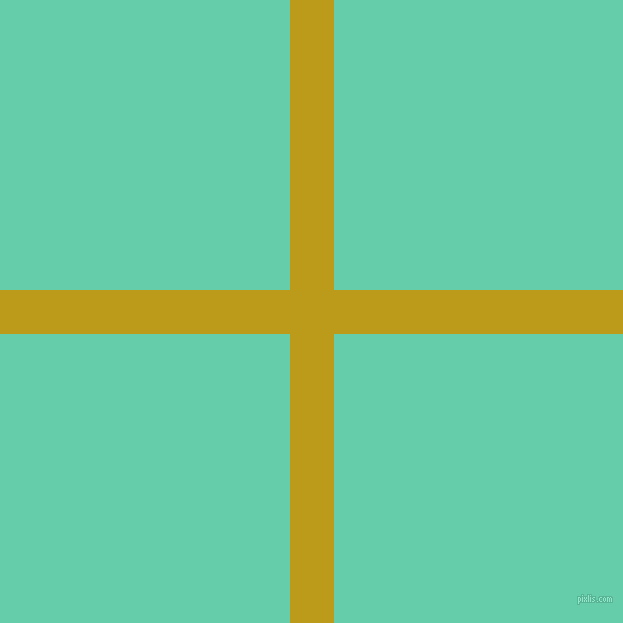 checkered chequered horizontal vertical lines, 44 pixel line width, 579 pixel square size, Buddha Gold and Medium Aquamarine plaid checkered seamless tileable