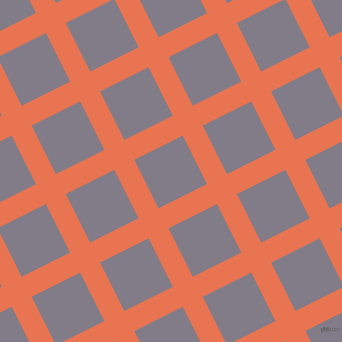27/117 degree angle diagonal checkered chequered lines, 44 pixel line width, 107 pixel square size, Burnt Sienna and Topaz plaid checkered seamless tileable