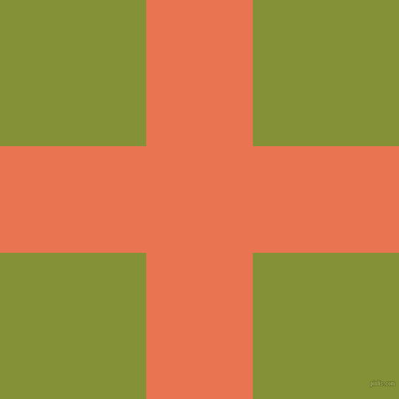 checkered chequered horizontal vertical lines, 151 pixel line width, 414 pixel square size, Burnt Sienna and Wasabi plaid checkered seamless tileable