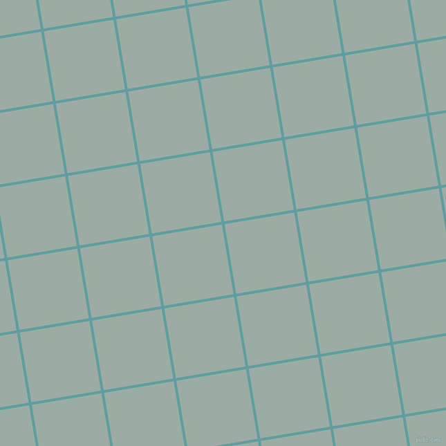 9/99 degree angle diagonal checkered chequered lines, 4 pixel line width, 102 pixel square size, Cadet Blue and Tower Grey plaid checkered seamless tileable