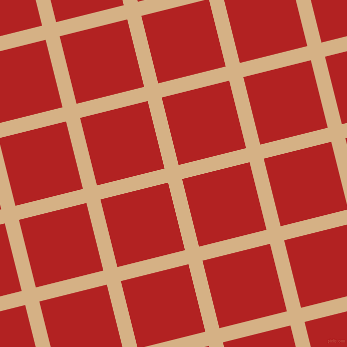 14/104 degree angle diagonal checkered chequered lines, 29 pixel lines width, 139 pixel square size, Calico and Fire Brick plaid checkered seamless tileable