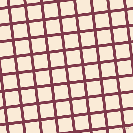 7/97 degree angle diagonal checkered chequered lines, 10 pixel lines width, 47 pixel square size, Camelot and Antique White plaid checkered seamless tileable