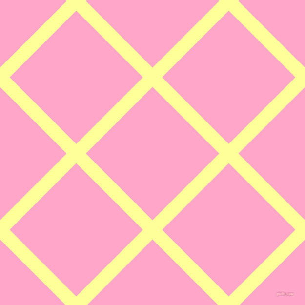45/135 degree angle diagonal checkered chequered lines, 28 pixel lines width, 193 pixel square size, Canary and Carnation Pink plaid checkered seamless tileable