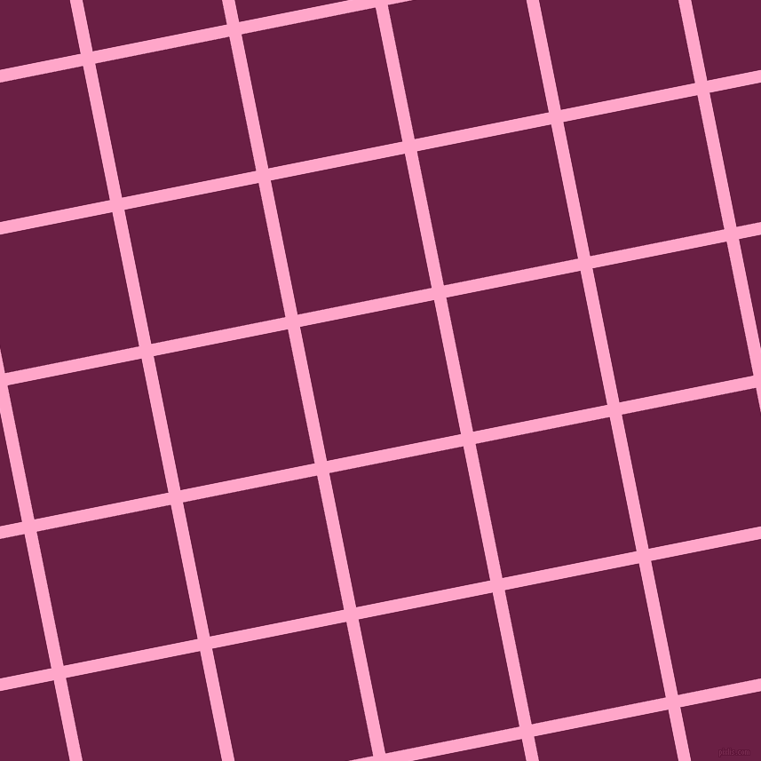 11/101 degree angle diagonal checkered chequered lines, 14 pixel lines width, 154 pixel square size, Carnation Pink and Pompadour plaid checkered seamless tileable