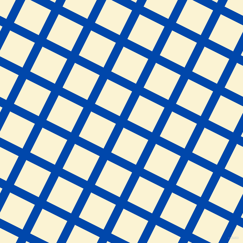 63/153 degree angle diagonal checkered chequered lines, 29 pixel lines width, 94 pixel square size, Cobalt and China Ivory plaid checkered seamless tileable